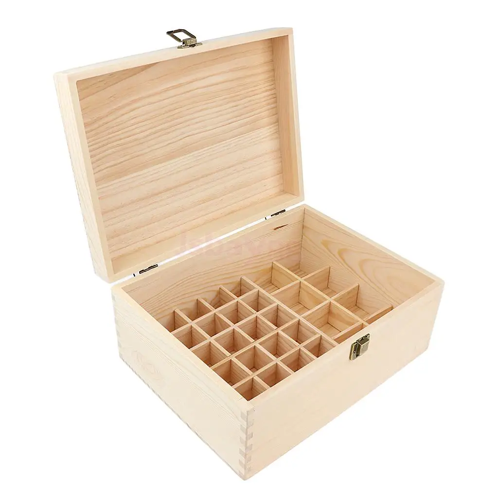 

Essential Oil Wooden Box Storage Case Multi-Tray Organizer Display Holder