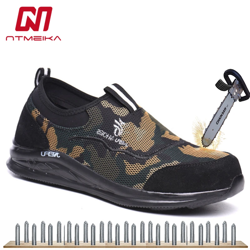 

Men's Safety Shoes Steel Toe Work Shoes Construction Protective Footwear Lightweight Outdoor Work Sneakers Shoes Men Size 36-48