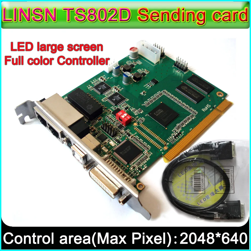 

LED Display control system,LINSN TS802D Sending card , Full Color P3 P4 P5 P6 P7.62 P10 LED Module Control card