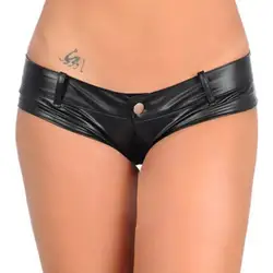 TASTIEN/новый бренд Для женщин супер шорты PU рок сексуальные мини-стрейч шорты с низкой талией вечерние для девочек летние ботинки женские
