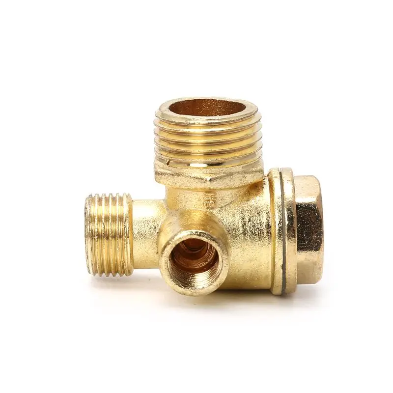 3-port Zinc Alloy Air Compressor Check Valve Central Pneumatic Valve Thread 90 Degree