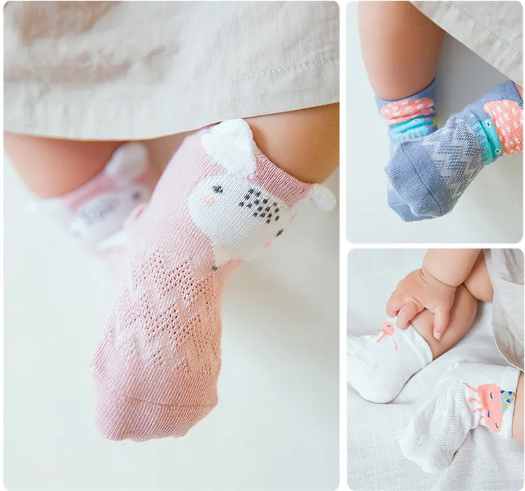 5 пар/лот недавно Детские носки хлопок милый мультфильм животных Детские носки для Носки для девочек и мальчиков новорожденных для маленьких девочек детское Сетчатое мягкие носки