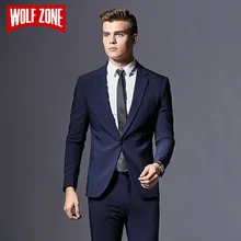 Top Fashion Formal Business Blazer Men Groom Three Pieces Brand Mens Suit Jacket Slim Fit Clothing Single Button Wedding Dress