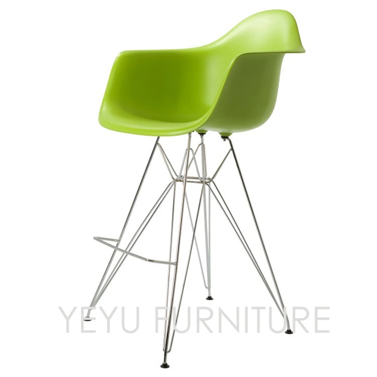Минималистский современный Дизайн ARM барный стул Гостиная Мебель для баров современный Мебель Пластик металла счетчик стул-из 2 предметов - Цвет: Green