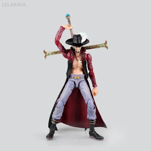 Special Offers 18CM Anime Zero ONE PIECE Action Figure Variant Dracule Mihawk Variable CHN Ver Joint Movable PVC Model Collection Toy 7''
