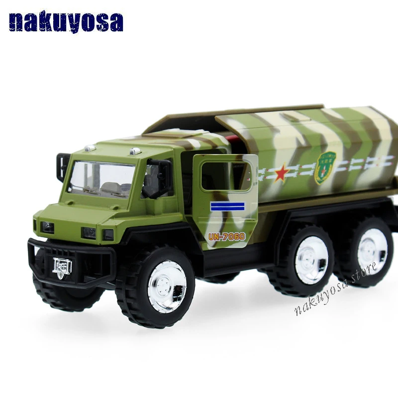 132 Diecast sound&light pull back Toy Car Military truck Missile Tanker Transport Vehicle Model