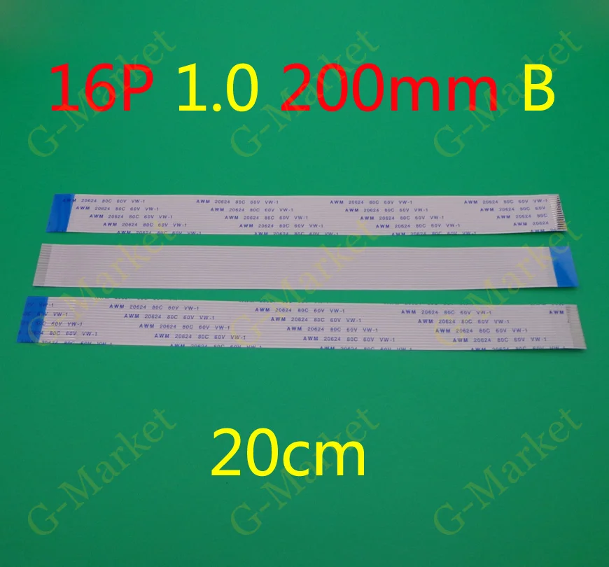 

2-500pcs/lot New FFC FPC flat flexible cable 1mm pitch 16 pin 16pin Reverse Length 200mm Width 17mm Ribbon Flex Cable