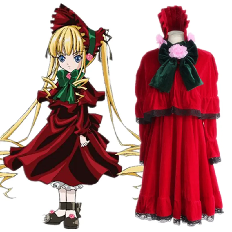 Аниме Rozen Maiden голени ku Reiner Рубин красный Платье для косплея костюм маленьких