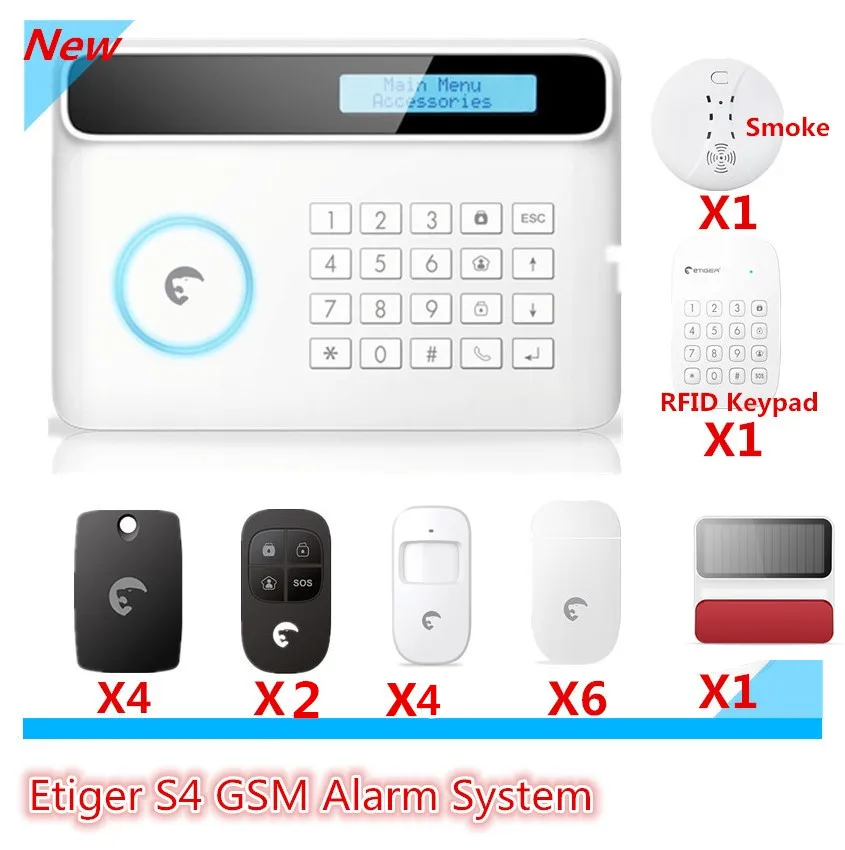 2018 Promotion price Etiger S4 GSM Alarm system Smart DIY home Security Alarm system with Solar Strobe Siren 2018 Promotion price Etiger S4 GSM Alarm system Smart DIY home Security Alarm system with Solar Strobe Siren
