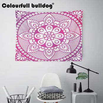 

Mandala Lotus Tapestries Buddhism Bohemian Wall Hanging Orange Love Hippie Couches Decor Diamond Bedspreads 150Cm Woven Gorgeous