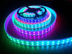 5 м dc12v120led/м RGB LED Гибкие Клейкие ленты 5050smd мечта Цвет LED TM1812 ic двойной ряд IP67 трубки водонепроницаемый IP30 светодиодные ленты