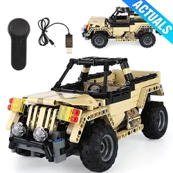 Ешина 13013 военные игрушки серии военный внедорожник автомобильный набор строительных блоков Кирпичи удаленного Управление Car Детские