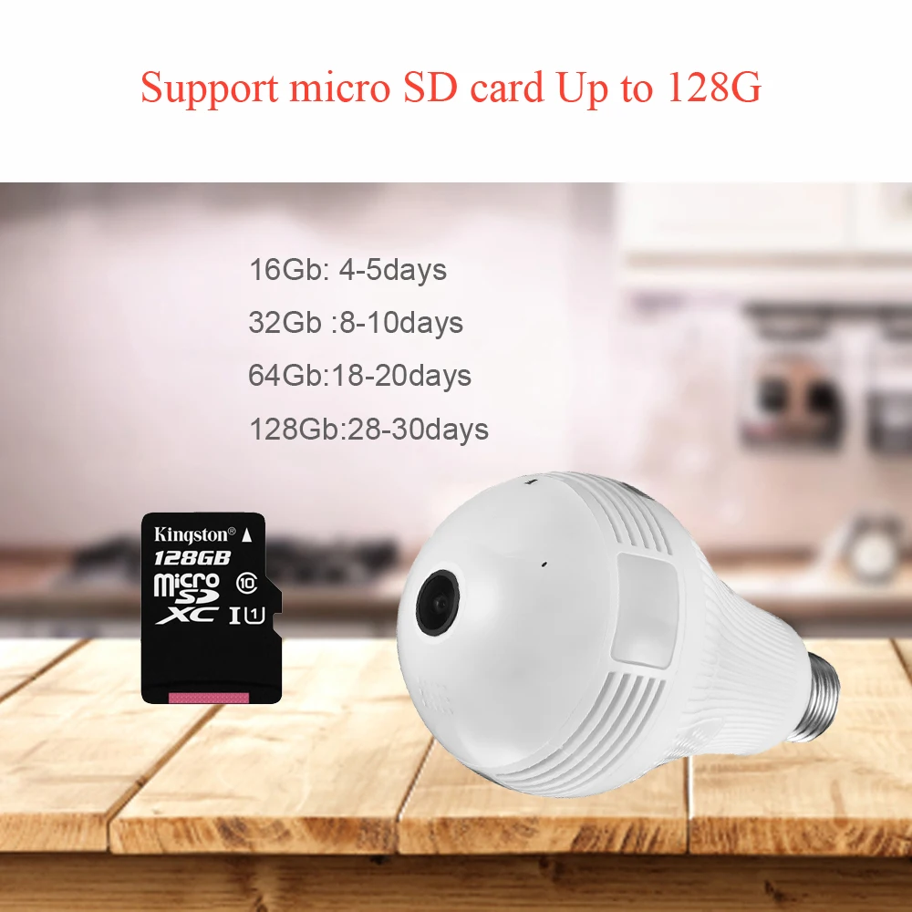 GADINAN 1080P 2.0MP лампа ночного видения беспроводная ip камера Wi Fi рыбий глаз 360 градусов