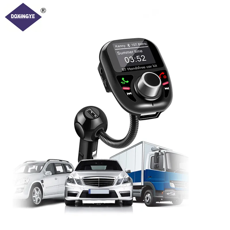 

DOXINGYE Car FM Transmitter Car MP3 Player Bluetooth Handsfree Car Kit with Dual USB Car Charger TF card USB stick AUX music