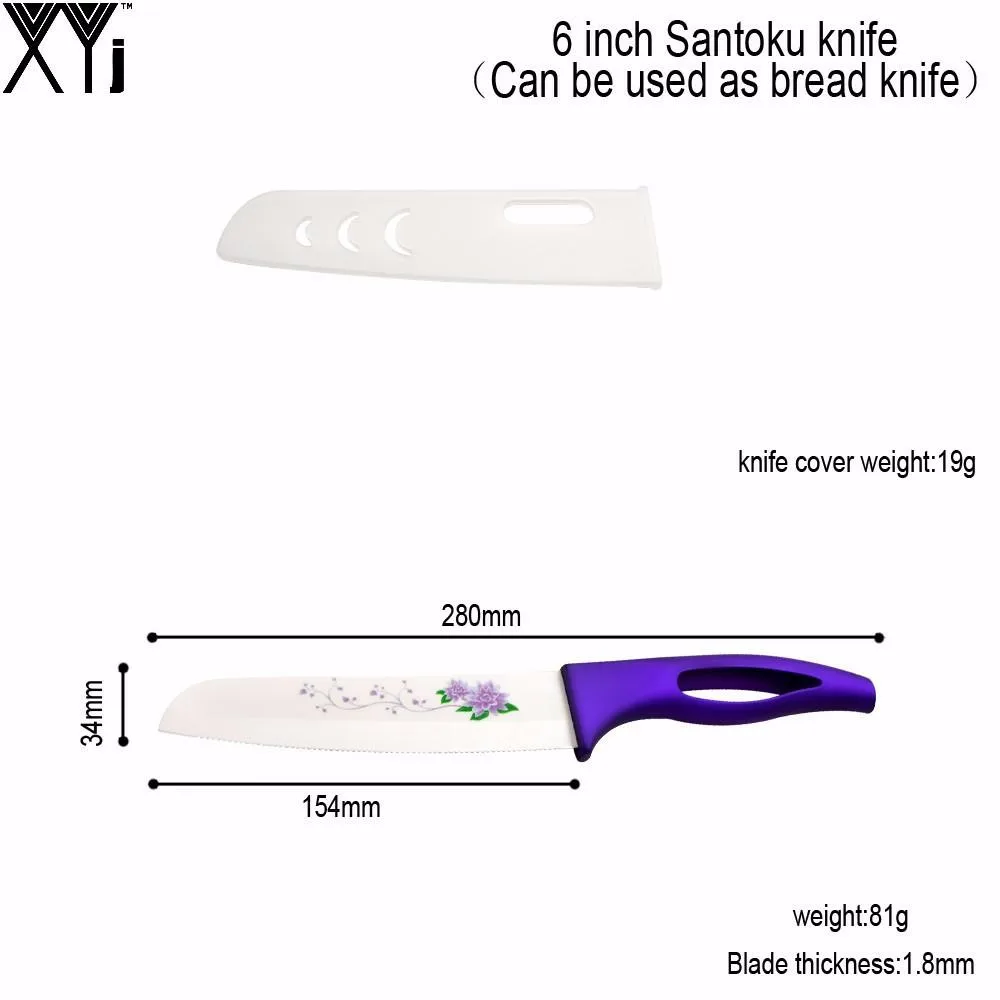 XYj " набор керамических ножей Santoku, японский нож шеф-повара, нож для приготовления хлеба, острый нож, удобная ручка, инструменты для приготовления пищи, 2 шт