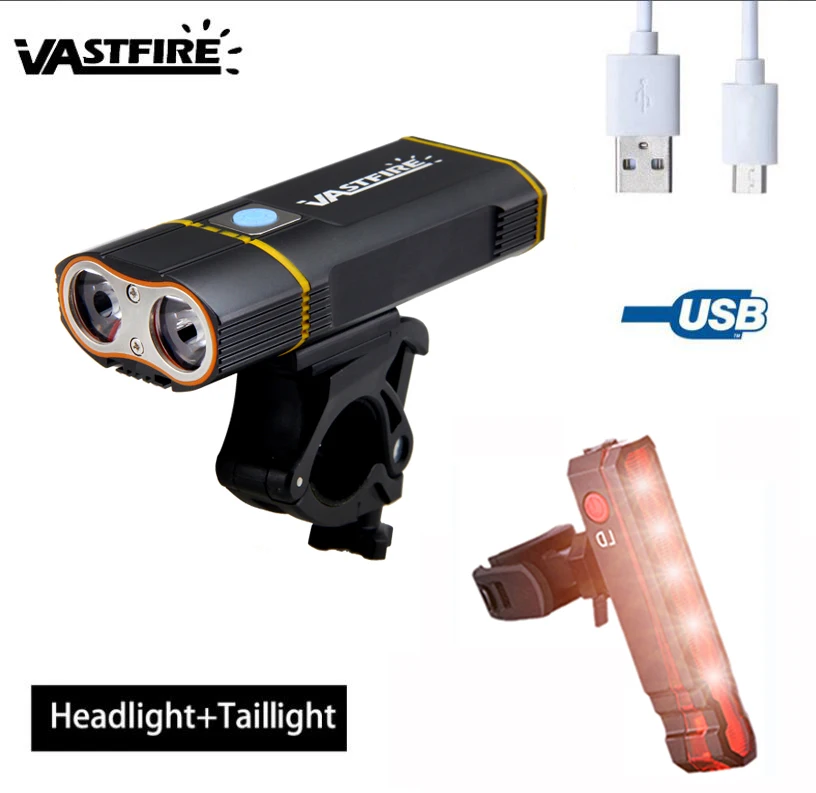 Excellent 6000LM Rechargeable Handlebar Bike Light 2X XM-L2 LED Front Bicycle Headlight with Built-in 6000 mAh Battery +Mount +Taillight 30 Excellent 6000LM Rechargeable Handlebar Bike Light 2X XM-L2 LED Front Bicycle Headlight with Built-in 6000 mAh Battery +Mount +Taillight 30