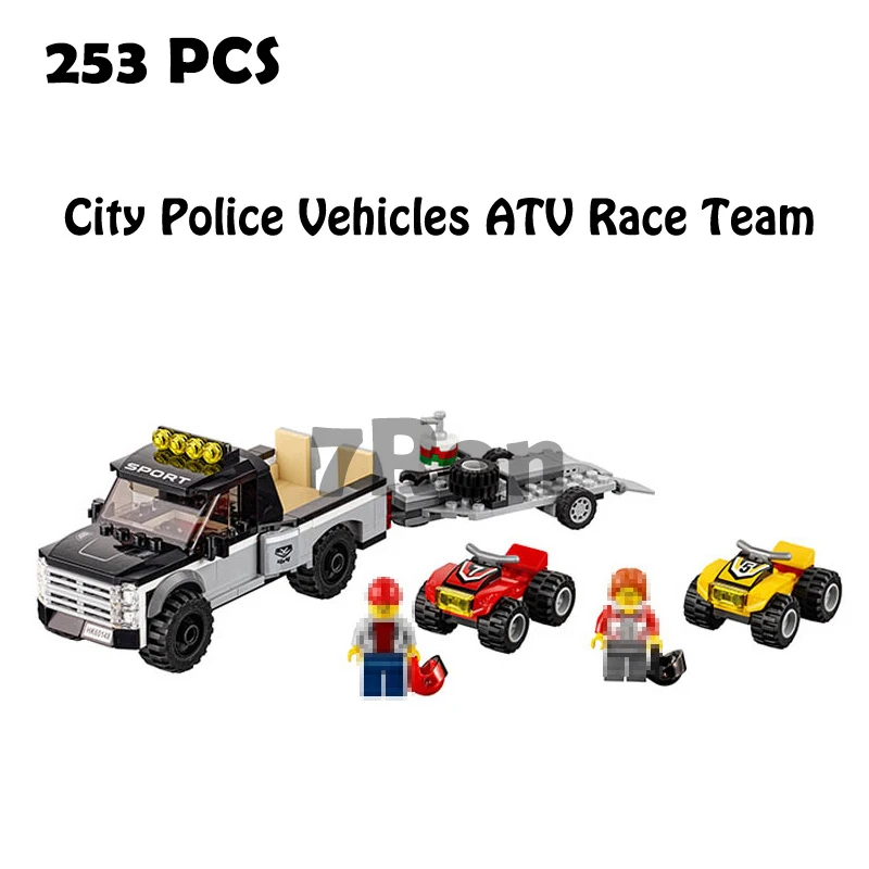 Совместимость 60148 модели строительные игрушки 253 10649 шт. город полицейские автомобили ATV Race Team строительные блоки игрушки и хобби