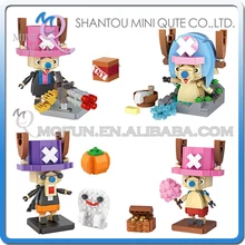 Mini Qute 4pcs/lot LOZ anime cartoon one piece chopper kawaii boys gift diamond plastic building block bricks educational toy