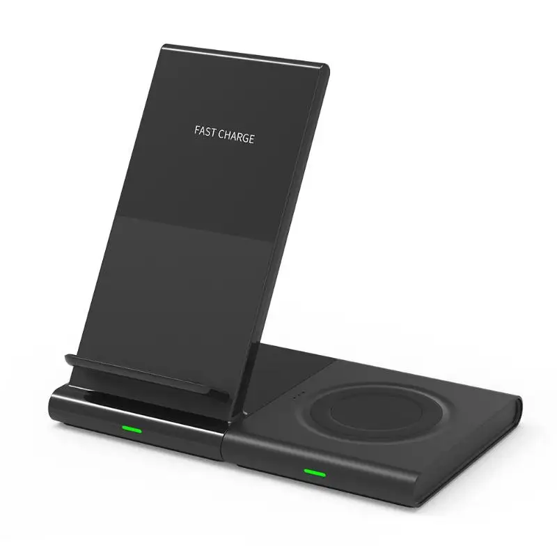 

Magnetic Q400 wireless dual charger holder Qi standard wireless charger for phone for Samsung Watch Double Coil Structure