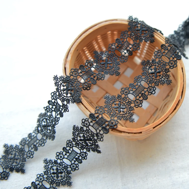 

Black water soluble hollow embroidery lace Lace accessories