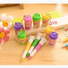 10 шт./лот, новинка, креативные канцелярские принадлежности из Южной Кореи, красивые чашки для чая, телескопическая шариковая ручка, бутылка, брелок, подарочная ручка