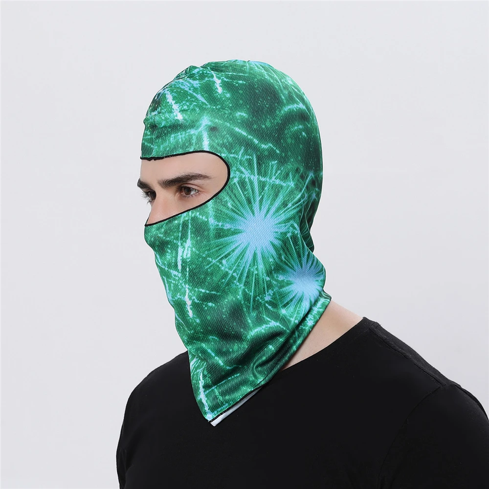 3D мотоциклетная маска для лица для спорта на открытом воздухе с защитой от ультрафиолета для шеи, Солнцезащитная маска для сноуборда и ветра, лыжный шарф под шлем, Балаклава - Цвет: 00BB38