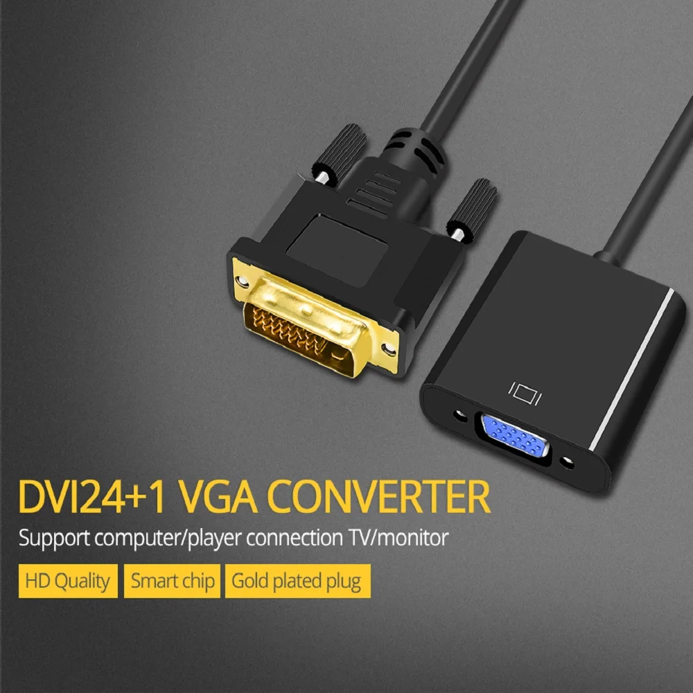 TISHRIC 24 1 25 булавки Dvi d Vga адаптер DVI-D/с Dvi на Vga Active/конвертер/кабель мужчин и женщин для ТВ PC дисплей Мониторы 1080 P HD