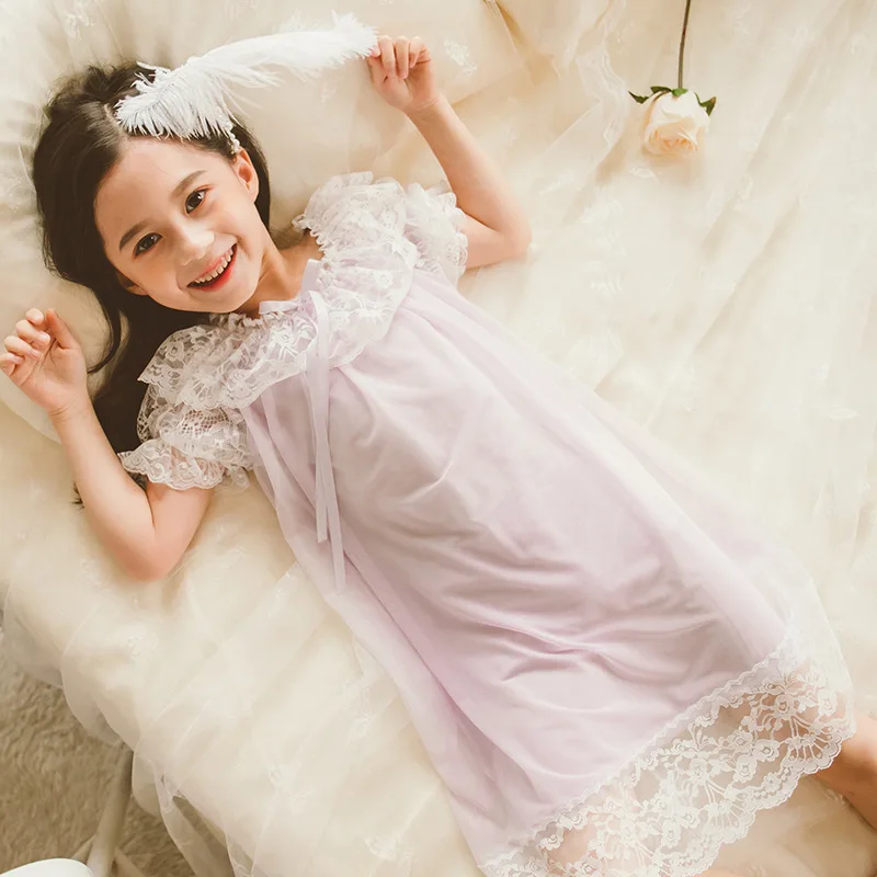 

Height 110-160cm Princess Nightgown Girl Night Gown Baby Girl Nightgowns