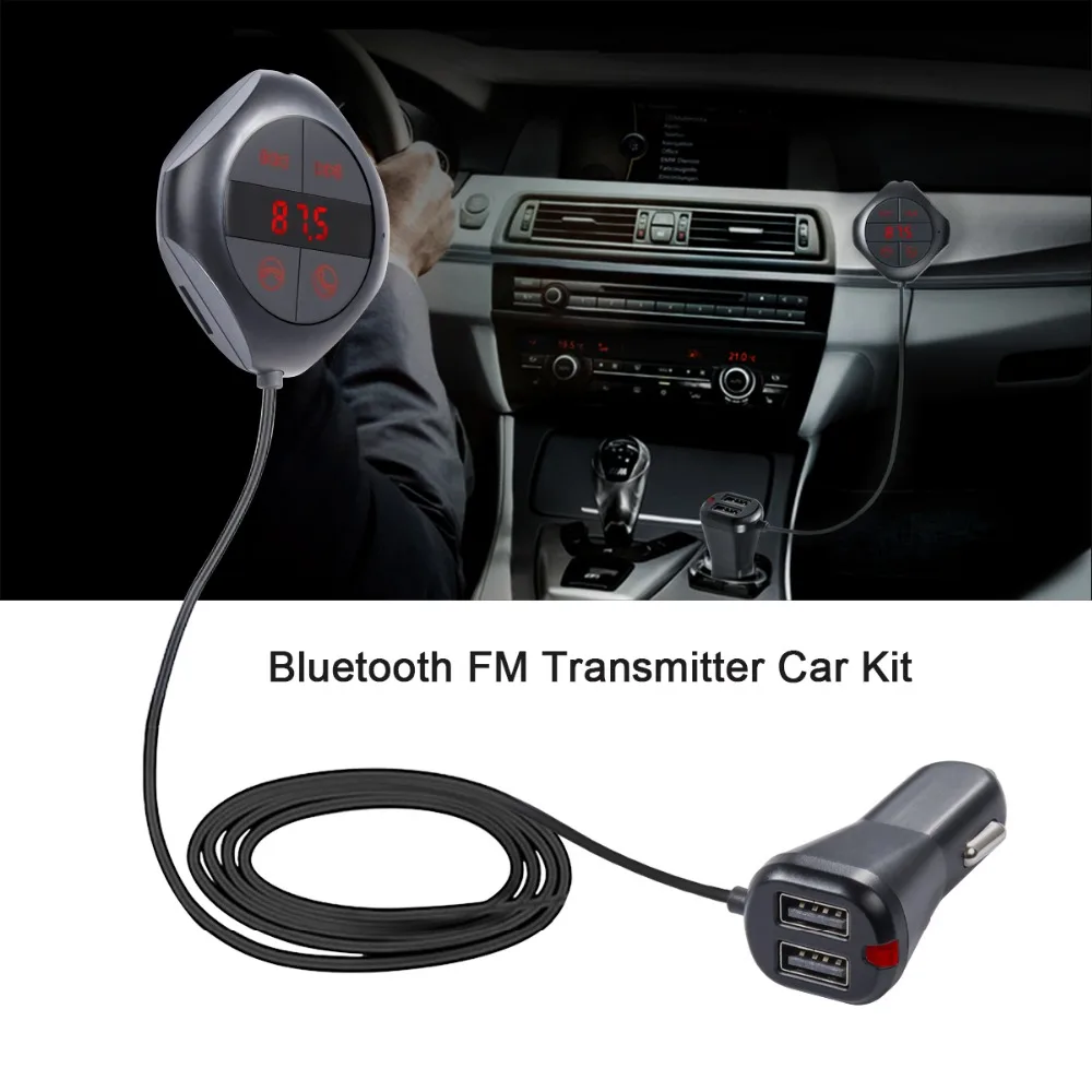 

Siparnuo FM Transmitter Bluetooth Handsfree Car Kit Radio Transmitter Wireless FM Modulator Car MP3 Player TF U Disk USB Charger