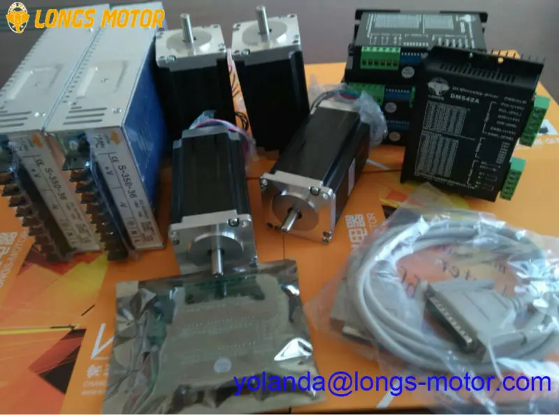 Шаговый двигатель 4-осевой Nema 23 23HS9442 2.8N.m драйвер DM542A 128Micro CNC маршрутизатор длинный