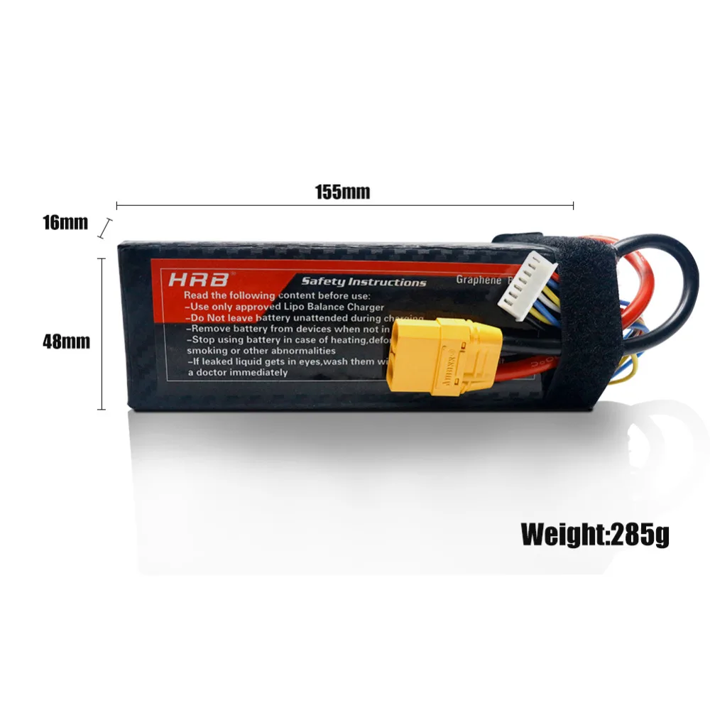 HRB Lipo 2S графеновая батарея 7,4 V 5000mAh 100C Max 200C высокая скорость разрядки для автомобиля вертолета квадрокоптера грузовика лодки