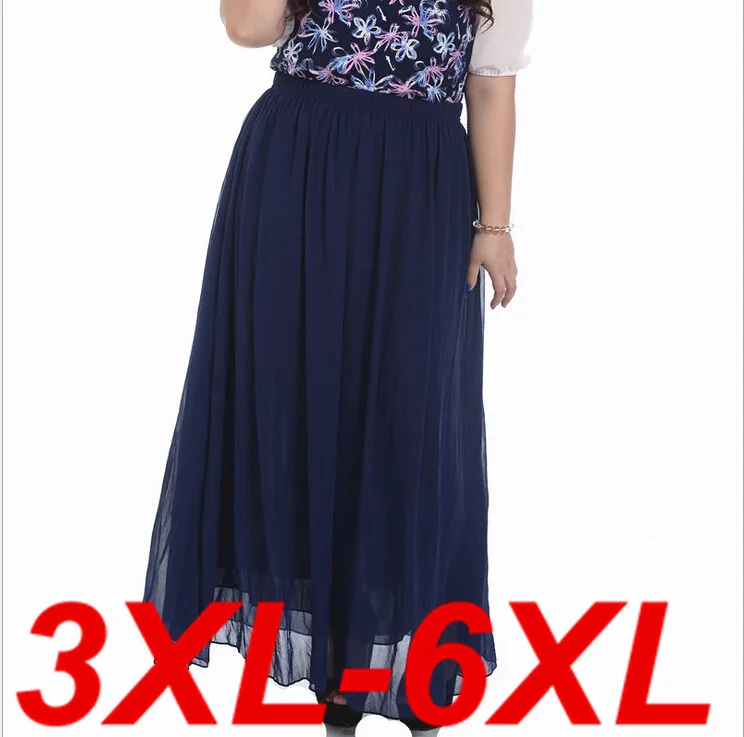 plus size chiffon maxi skirt