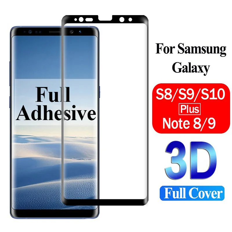 

3D Full adhesive protective glass for samsung galaxy s8 s9 s10 plus s10e s7 edge gaxaly note s 8 9 screenprotector tempered flim