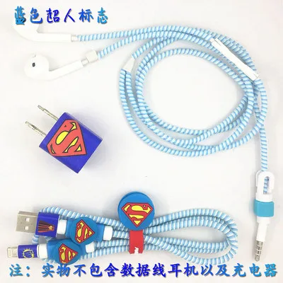 1,1 м и 1,4 м милый мультяшный USB кабель для наушников, набор протекторов с кабелем, стикеры для намотки, Спиральный шнур, протектор для iphone 5 6 6s 7 - Цвет: style 7