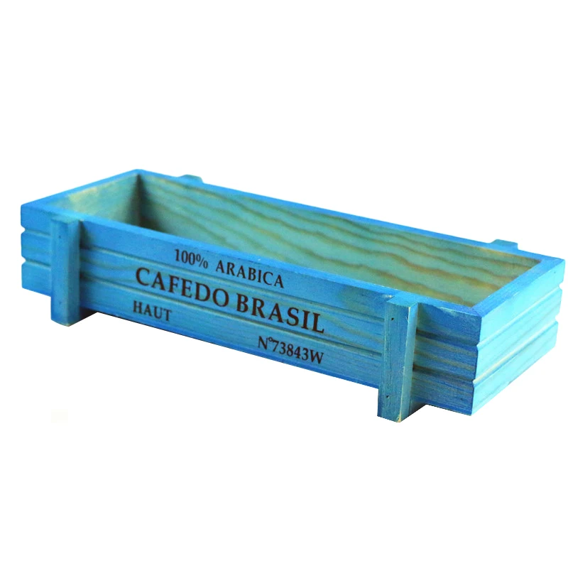 Горшок для садового растения декоративные винтажные суккулентные деревянные ящики прямоугольный стол цветок садовый горшок устройство GYH - Цвет: Blue