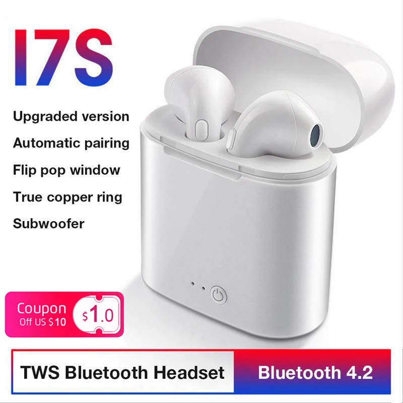 

Quality Factory Sale I7s Tws Wireless Bluetooth Earphone 4.2 Earbuds With Charging Case Box True Stereo Headset For All Smart