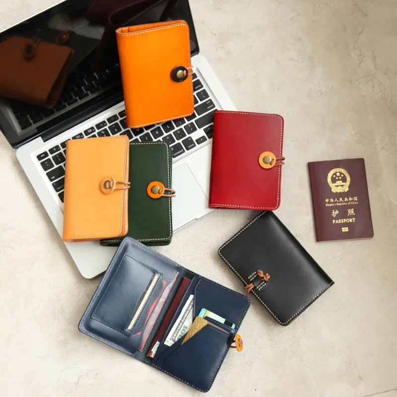 

Passport Holder Genuine Leather Handmade Travel ID Credit Card Cover Designer Protector Vintage Multi-function Cowhide case