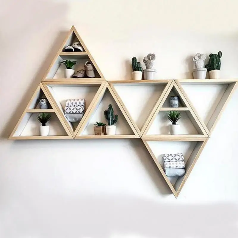 2018 Ins стиль стеллаж для хранения без узла Сосны ручной работы DIY треугольник полка