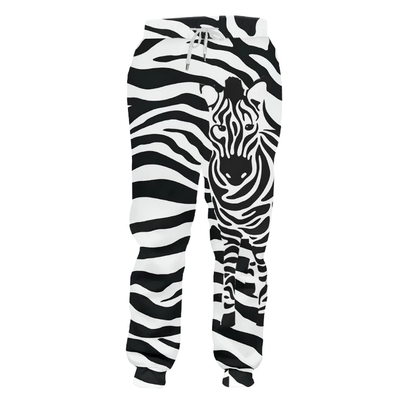 OGKB/повседневные штаны Новые Длинные свободные леопардовые брюки для мальчиков хип-хоп в полоску с 3D принтом зебры, большие размеры, Костюмные зимние брюки унисекс - Цвет: Zebra