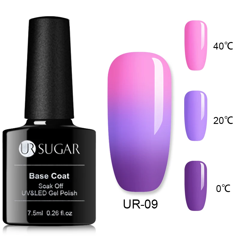 UR SUGAR 7.5ml Thermal UV Gel Nail Polish 3 Colors Holographic Glitter Gel Polish Soak Off UV LED Gel Varnish Semi Permanent - Цвет: 45925-3