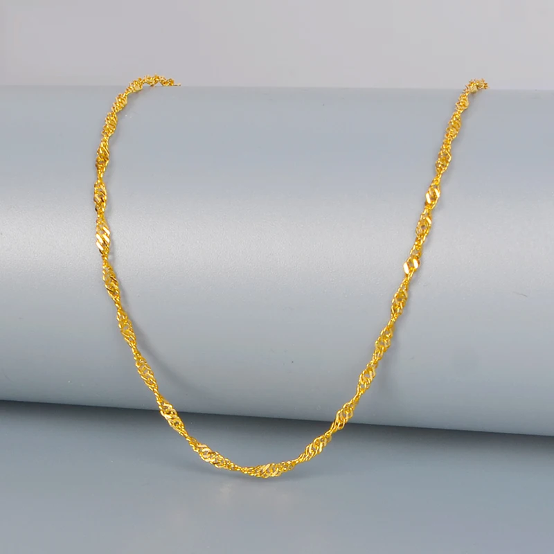 DCZB 24K ожерелье из чистого золота настоящая AU 999 твердая Золотая цепочка красивая