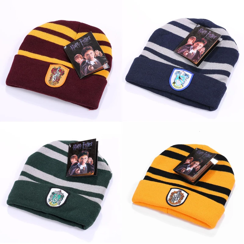 Зимняя теплая шапка Harri Potter значок Гриффиндор Слизерин Hufflepuff Ravenclaw шерстяные