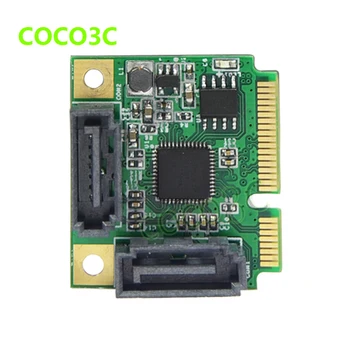 Goedkoop Raid 2 Ports sata 3.0 mini pcie controller card voor mini itx mpcie dual sata iii 6 gb converter + RAID0 RAID1 jobd steunklok