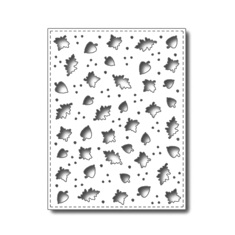 

Naifumodo Falling Leaves Panel Background Metal Cutting Dies New for Scrapbooking Album Embossing Paper Craft Diecut Stencil