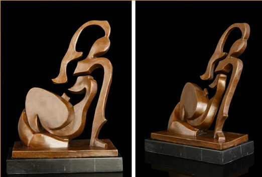 Art Deco Sculpture Abstract Figure Bronze Statue | Дом и сад