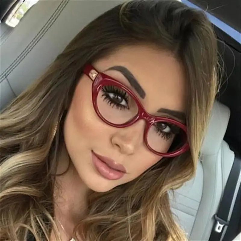 

Sexy optical glasses woman vintage sun glasses brand designer female spectacles frame eyeglasses clear cateye style red shades