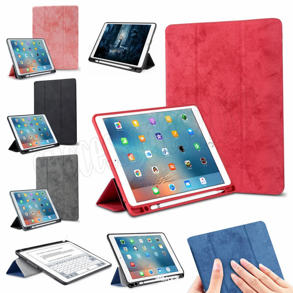 Мягкий кожаный чехол подставка пенал для iPad 5/iPad 6 Air 9,7 дюймов Tablet Fundas ручкой слот подставка случаях высокое качество