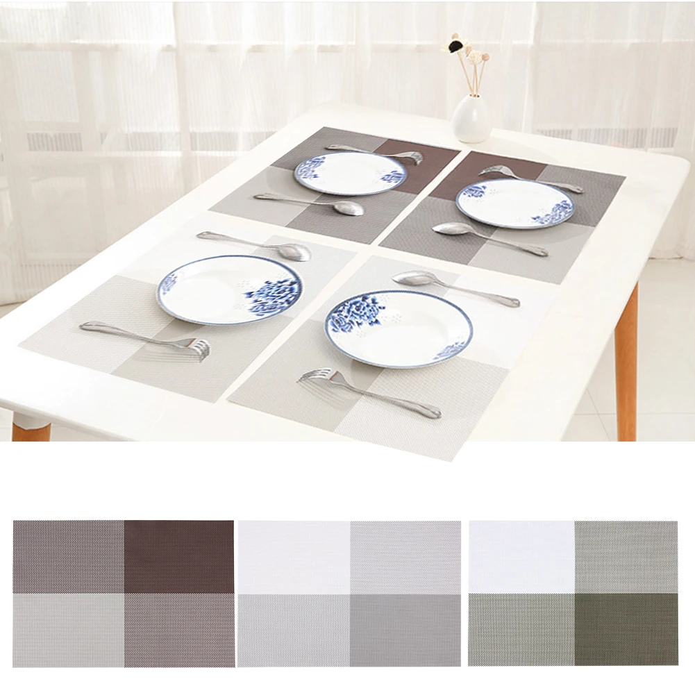 4Colors pvc dining table mat disc pads bowl pad waterproof table cloth pad slip resistant pad