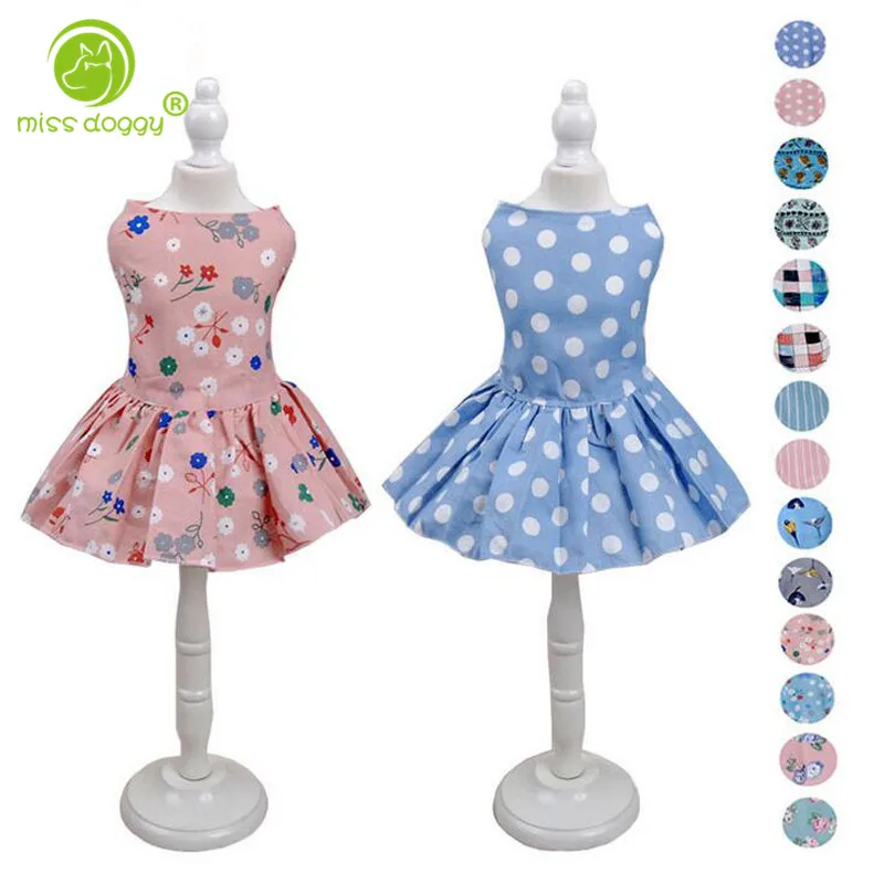 

Summer Dog Clothes for Small Dogs Dress Puppy Small Dog Cat Cotton Princess Dress for Chihuahua Pet Mascotas-Multi Style Printed