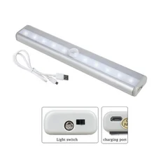 Светодиодный под кабинет свет движения PIR сенсор лампа 10 светодиодное освещение для Шкаф Кухня ночь освещение для спальни, светильник